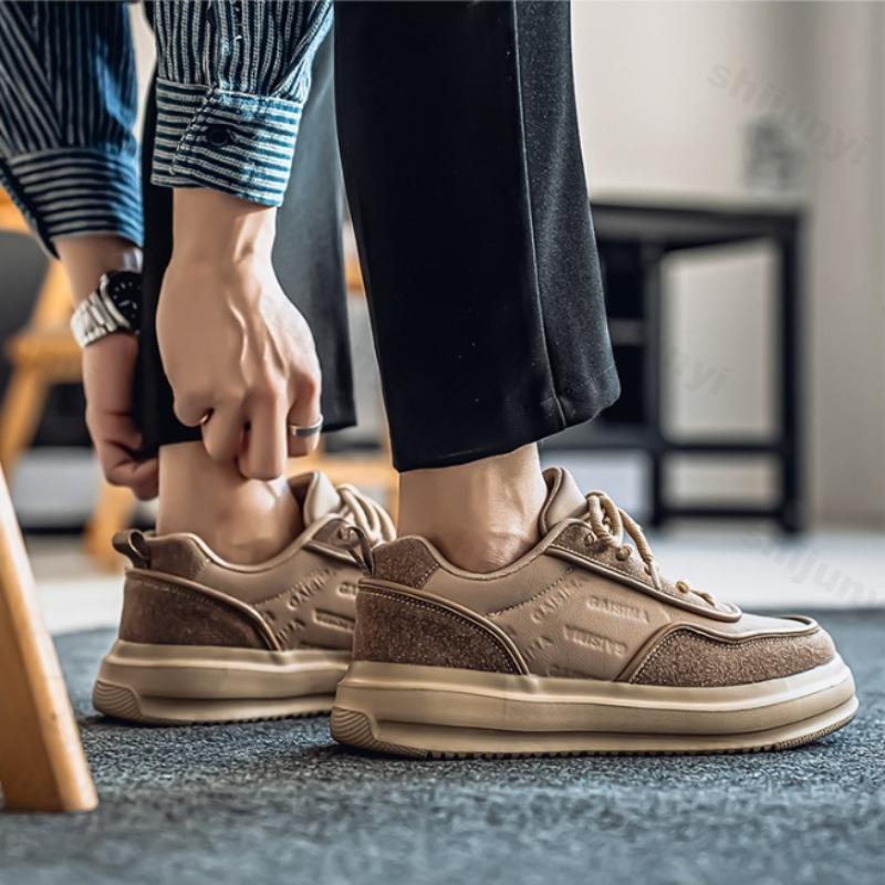 Fashion Men's Retro Versatile Low Top Thick Sole Casual Shoes 2025 Autumn New Fashion Trend Comfortable Non Slip Lace Up Chunky sneakers