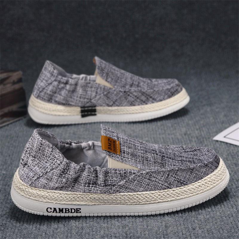 Casual Men's Shoes with Lazy Canvas Shoes Summer Foot Cover Soft Sole Comfortable Breathable Cloth Shoes