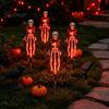 Ossa di Pipistrello 3D Realistiche, Luci Solari da Giardino per Halloween, Decorazioni per Sentieri Scheletriche, Accessori da Cortile Impermeabili a LED, Pali Luminosi Spettrali