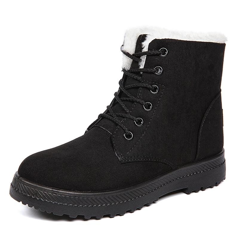 Boots Woman Snow Soft Women Booties Lace Up Shoes Woman Lightweight Warm Ankle Boots Plus Size Winter Shoes Boots Botas