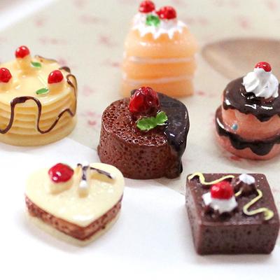 3 Stück Simulation Schokoladenkuchen Miniatur Essen Figur Puppenhaus Zubehör