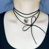 Item Jewelry Adjustable Fleece Rope Choker Women's Simple Personality Peach Heart Love Pendant Necklace