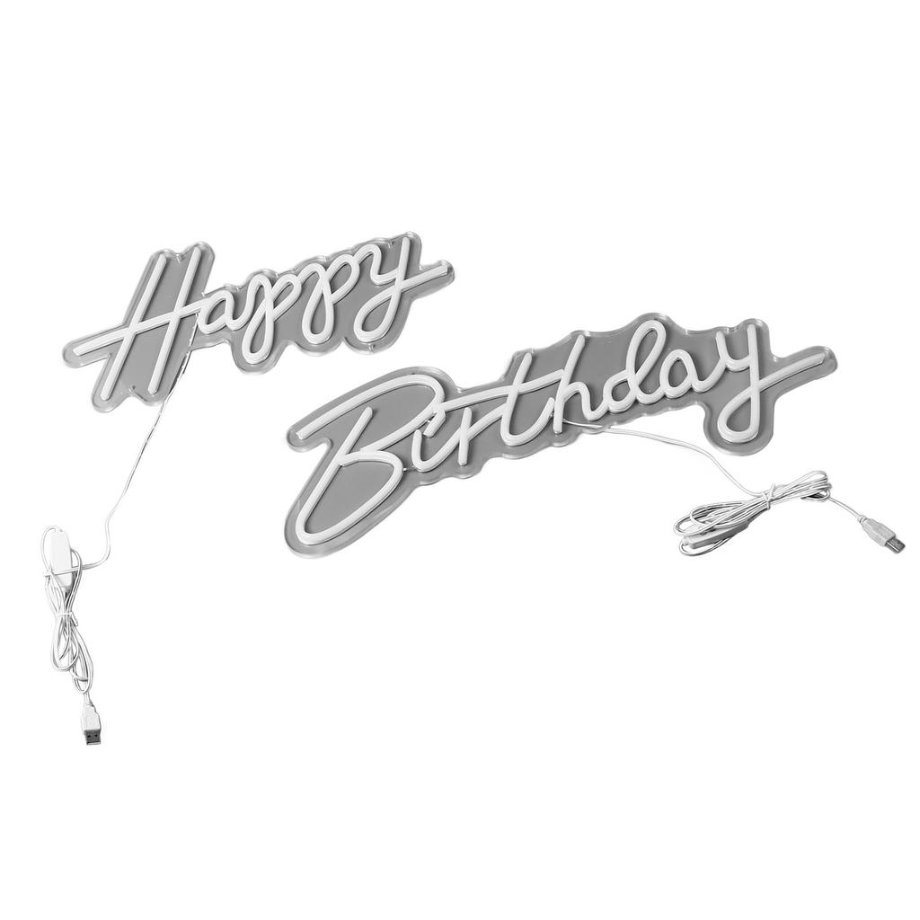 LED Birthday Neon Light USB Powered Dimmable Decorative Happy Birthday Neon Sign for Party Home 5V