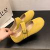 Fashion Autumn 2025 Barefoot Cow Suede Ballerina Zero Drop Flat Soft Bottom Wide Toe Flat Shoes