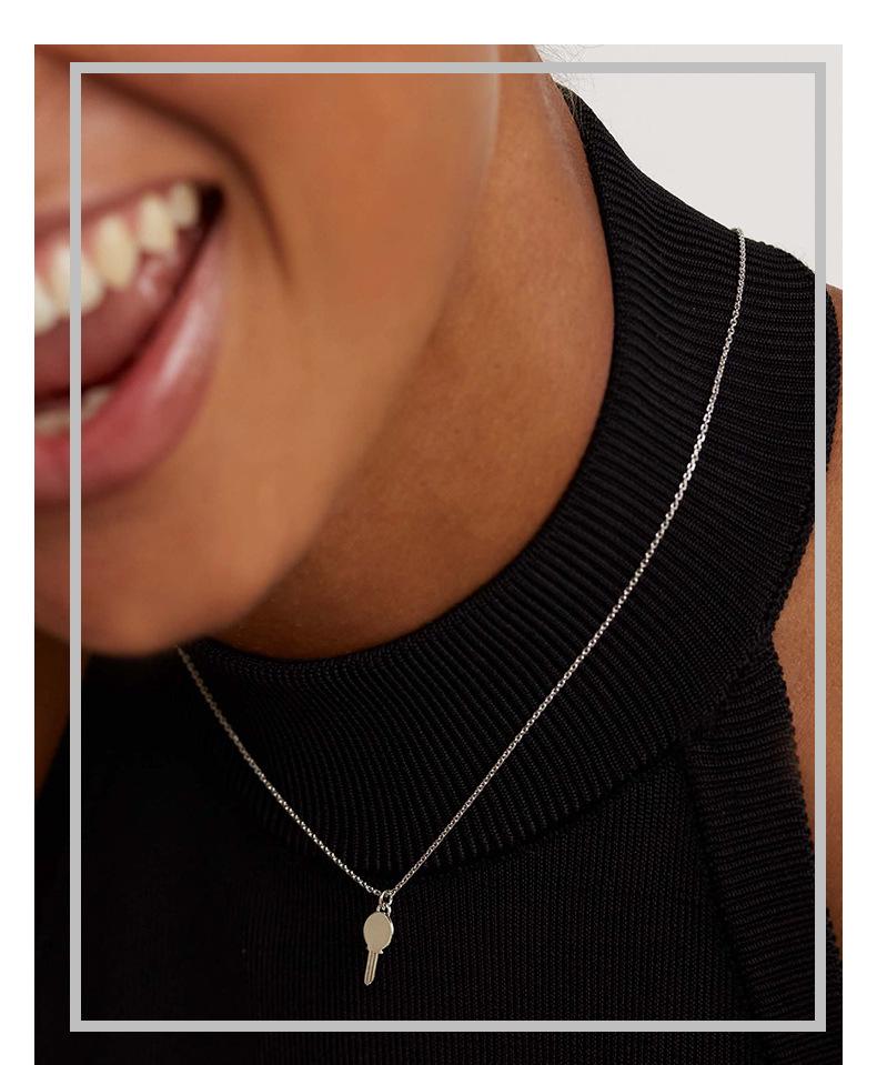 925 Silver Key Pendant Necklace - Women's Clavicle Chain, Cold Style, Couple's Niche Design