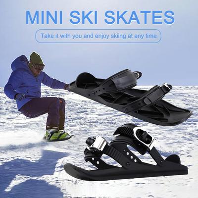 Mini Short Ski Skates Snowboard Boots Skiboards Adjuatable Short Portable Skating Ski Shoes for Winter Outdoor Sports