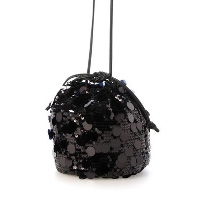 Kashkash 2-Way Sequin Drawstring Shoulder Bag, 01-00-81700, Women's, Black