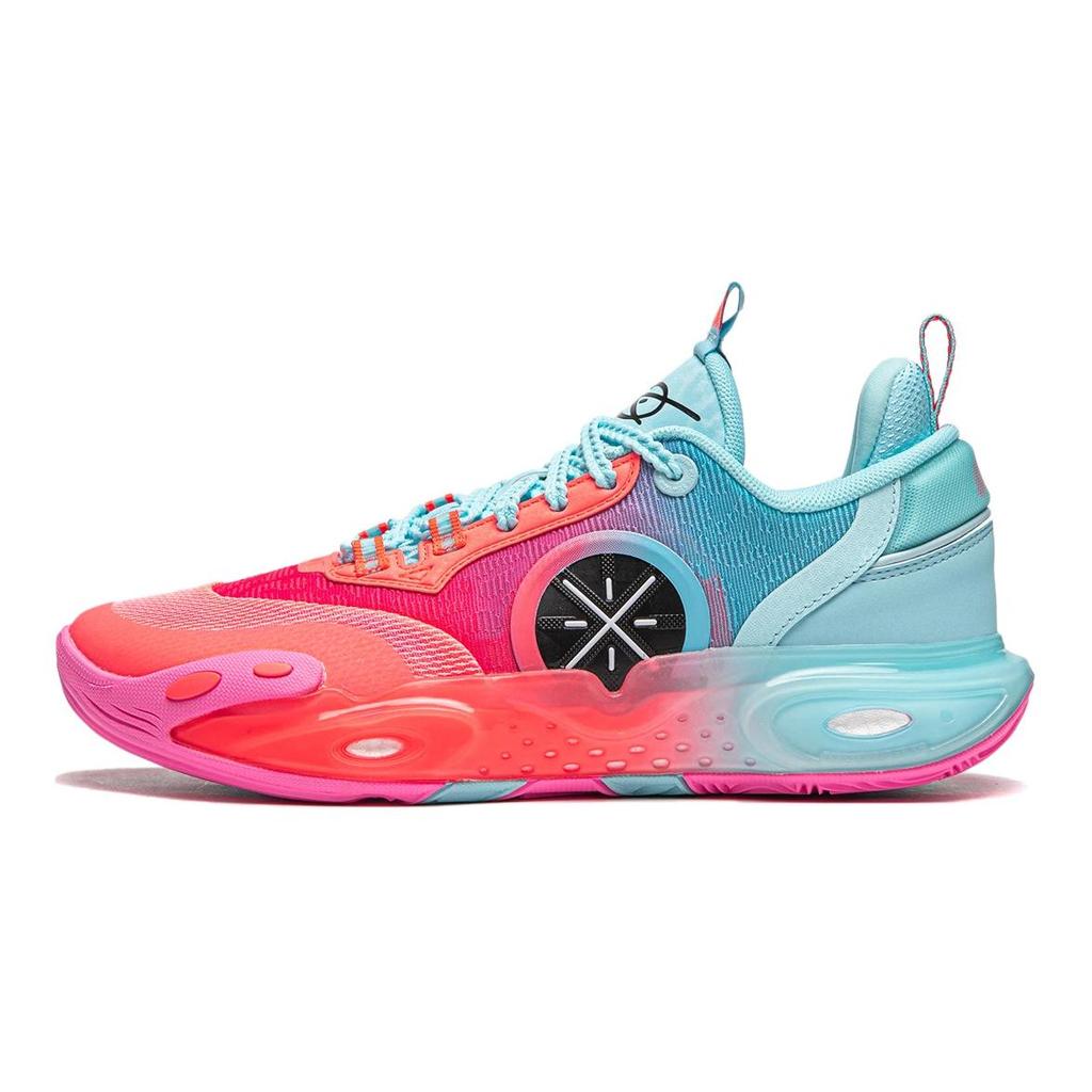 New LINING YOUNG All City 12 Anti-Slip And Wear-Resistant Rebound Low-Top Children's Basketball Shoes Red Blue Teenagers YKBU020-3