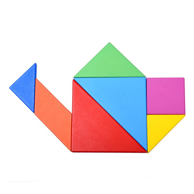 Wooden Tangram Puzzles For Kids With 7 Colored Pieces,Educational Brain Teaser,Learning Toy For Boys And Girls, Fun Party Favor