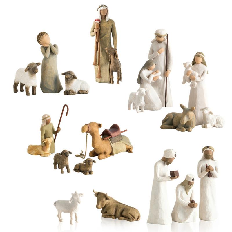 Shepherdess Toy Model Resin Christmas Scene Gift Set Angel Seasonal Gift Giving