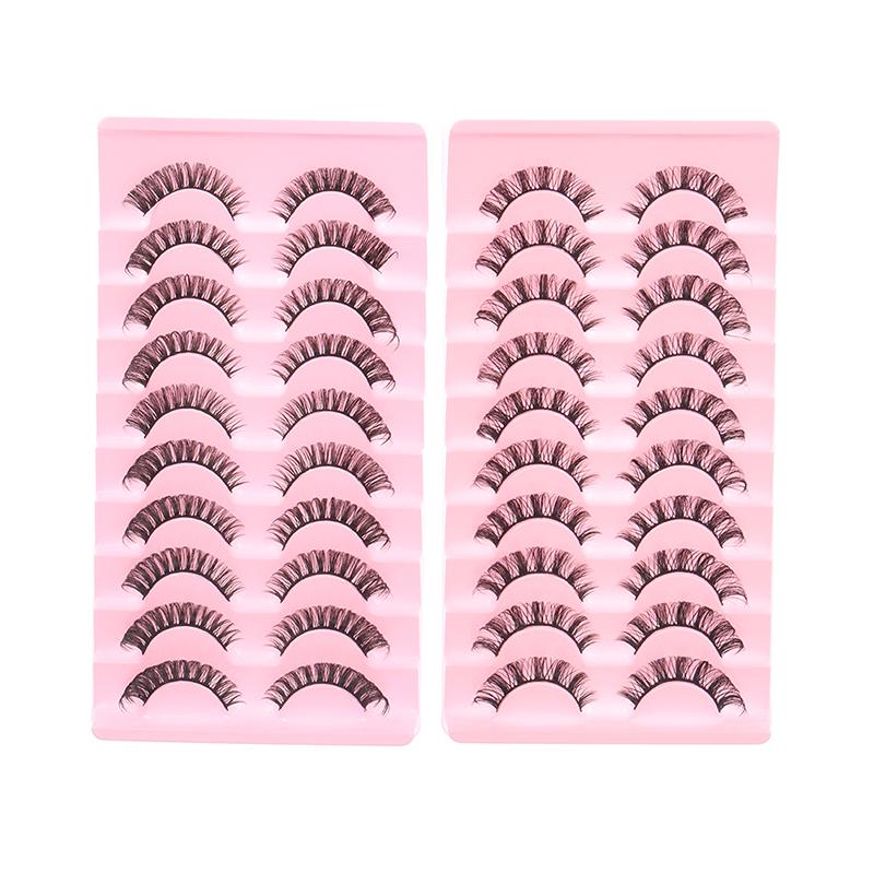 10 Pairs Super Roll Fake Eyelash Curl Russian False Eye Lashes 3D Mink Reusable Fluffy Lashes Eyelashes Extensions Makeup