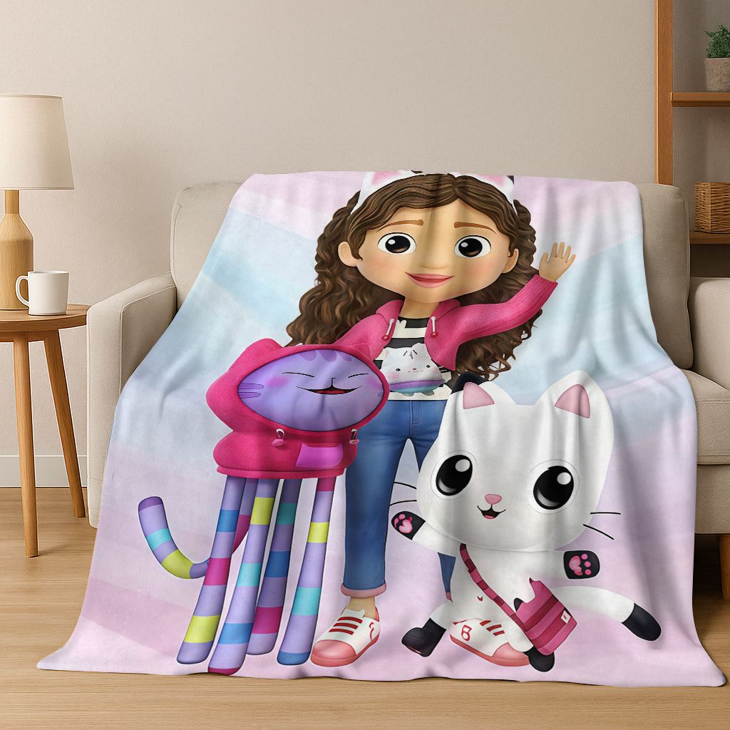 26 Stili Cartone Animato La Casa delle Bambole di Gabby Regalo per Ragazza Coperta in Flanella, Calda e Accogliente Morbida Coperta Plaid per Casa Camera da Letto Letto Divano Coperta Bambino