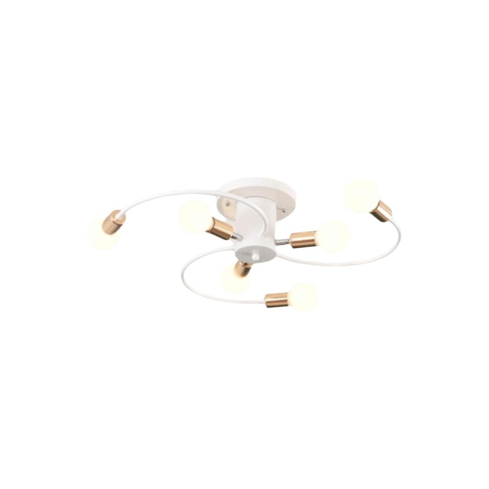 Black White Gold Ceiling Light Soft Six Heads Nordic Ceiling Light E27 Bulb Base Energy Saving LED Ceiling Light Kitchen