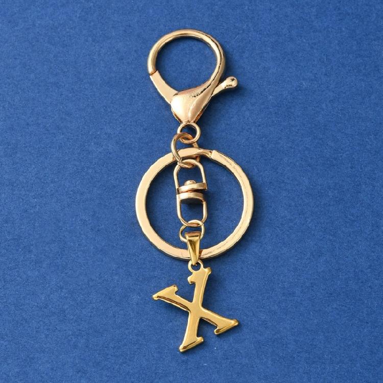 Elegant Keychain Letter Shape Stylish Key Holder Unique Key Ornament Stainless Steel Texture Perfect for Party and Daily