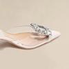 2025 Fashion Rhinestone Buckle Transparent Strap Pointed Toe High Heel Sandals for Women