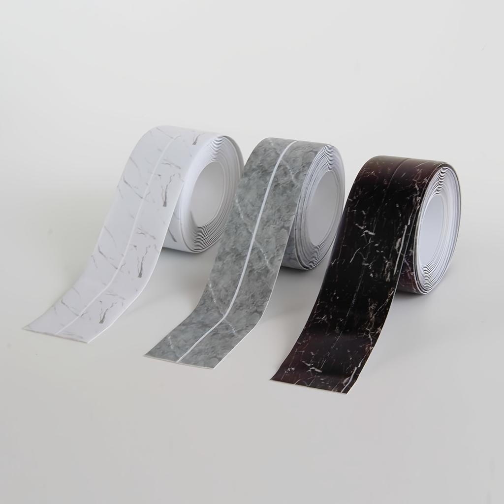 2 Rolls 3m Self-Adhesive Waterproof Sealing Tape - Durable Polyester Textured Surface | Kitchen & Bathroom Use for Sink