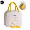 Portable Cute Duck Insulation Lunch Bag Cartoon Fresh Meal Bags Lunch Bag Portable Picnic Handbag Storage Canvas Lunch Box Bags