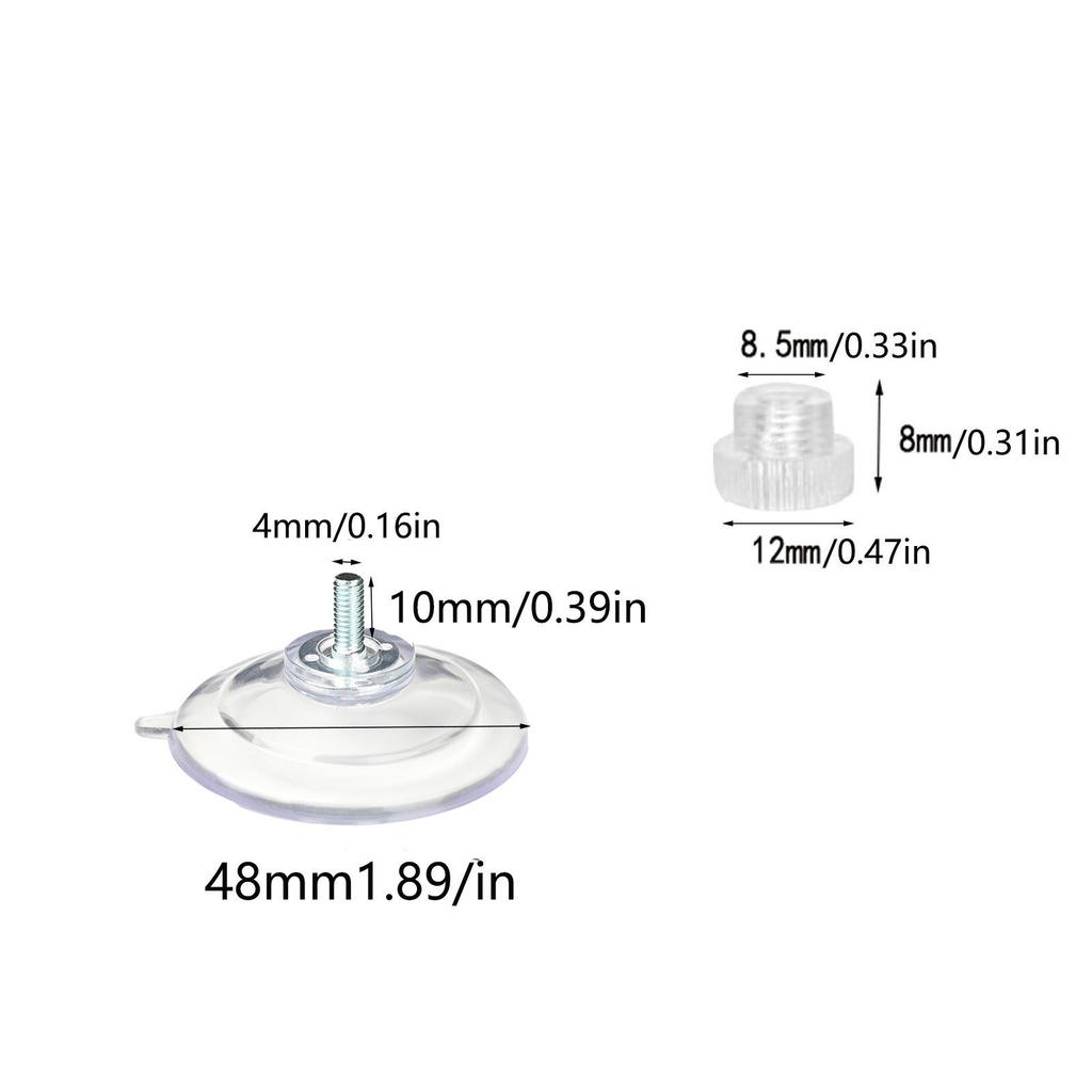 Umweltfreundliche transparente PVC-Glas-Saugnapf mit M4/M6/M8-Gewindestange und rutschfestem Fußpolster