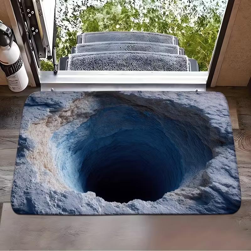 Optical Illusion Door Mat ,2D Flat Welcome Doormat Suitable for Indoor and Outdoor Use, Perfect for Front Doors, Entryways, Bedroom