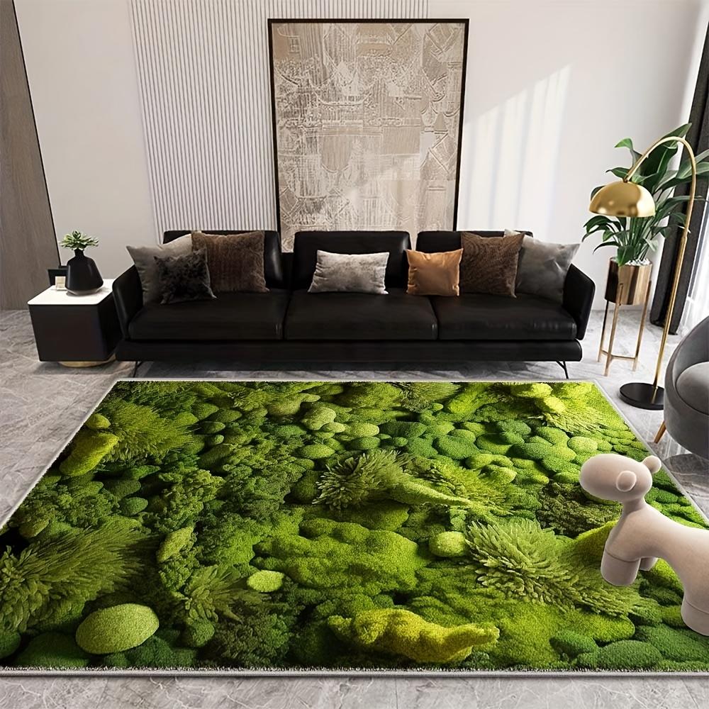 Moderní rohožka se zeleným rostlinným potiskem, protiskluzový omyvatelný koberec do obývacího pokoje, ložnice, vnitřní i venkovní, minimalistická dekorace