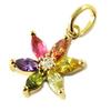 Les Trésors De Lily [N5333] - Tutti Frutti 'Crystal Flower' Gold Plated Pendant - 12 Mm