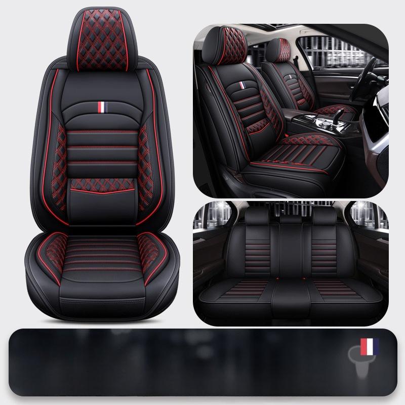 

Полный комплект чехлов на сиденья автомобиля для 5-местного авто – Подходит для 95% всех 5-местных автомобилей (Легковые автомобили, Внедорожники, Пикапы) – Премиум полиуретановая кожа, дышащая – Всесезонная защита сидений