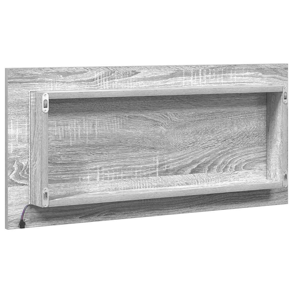 Mirror Light Grey Sonoma 80 x 37 cm Glass and Engineered Wood
