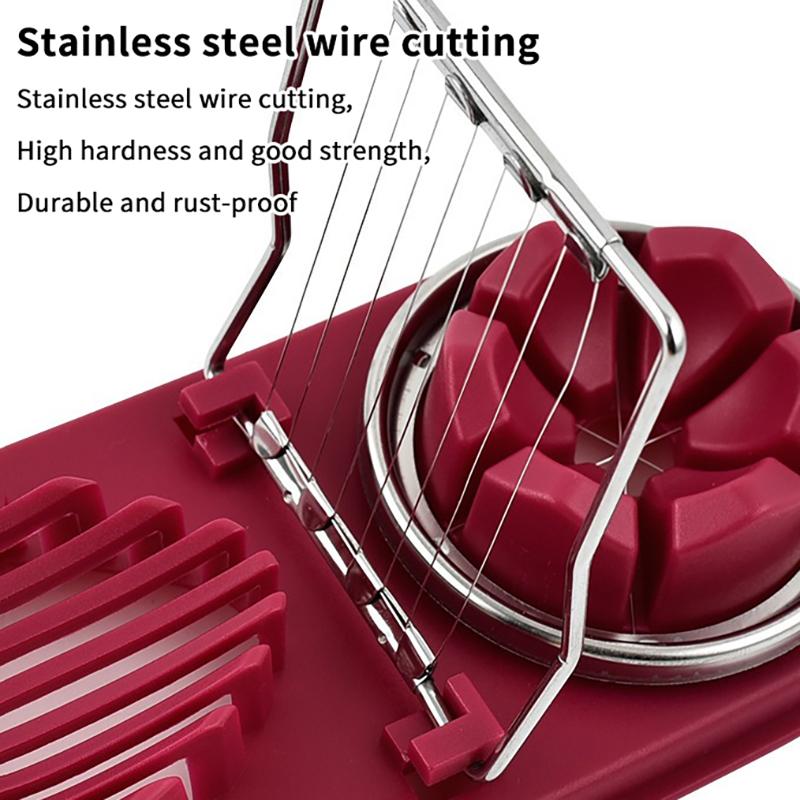Multifunctional Egg Slicer with Stainless Steel Wires Dual Modes 1Pcs Portable Kitchen Gadget for Home Travel Picnic