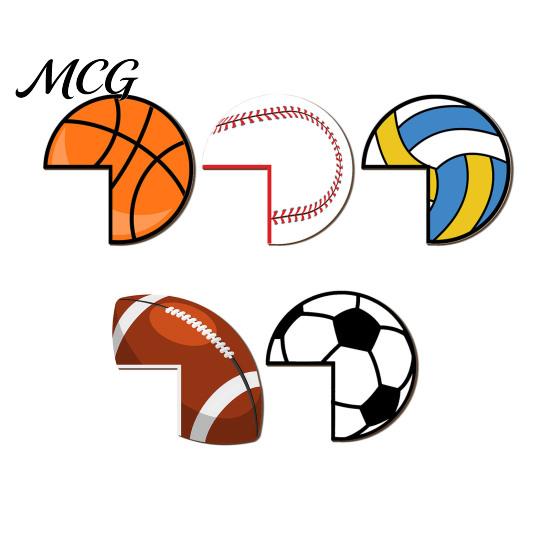 Basketball Door Frame Sticker Sticker, Sports Corner Protector, Football Baseball Rugby Self-Adhesive Themed Protector Sign for Fans Boys Rooms