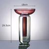 Gradient Colored Detachable Glass Vase Hydroponic Flower Pots Desk Decoration Artificial Flower Decorative Floral Arrangement