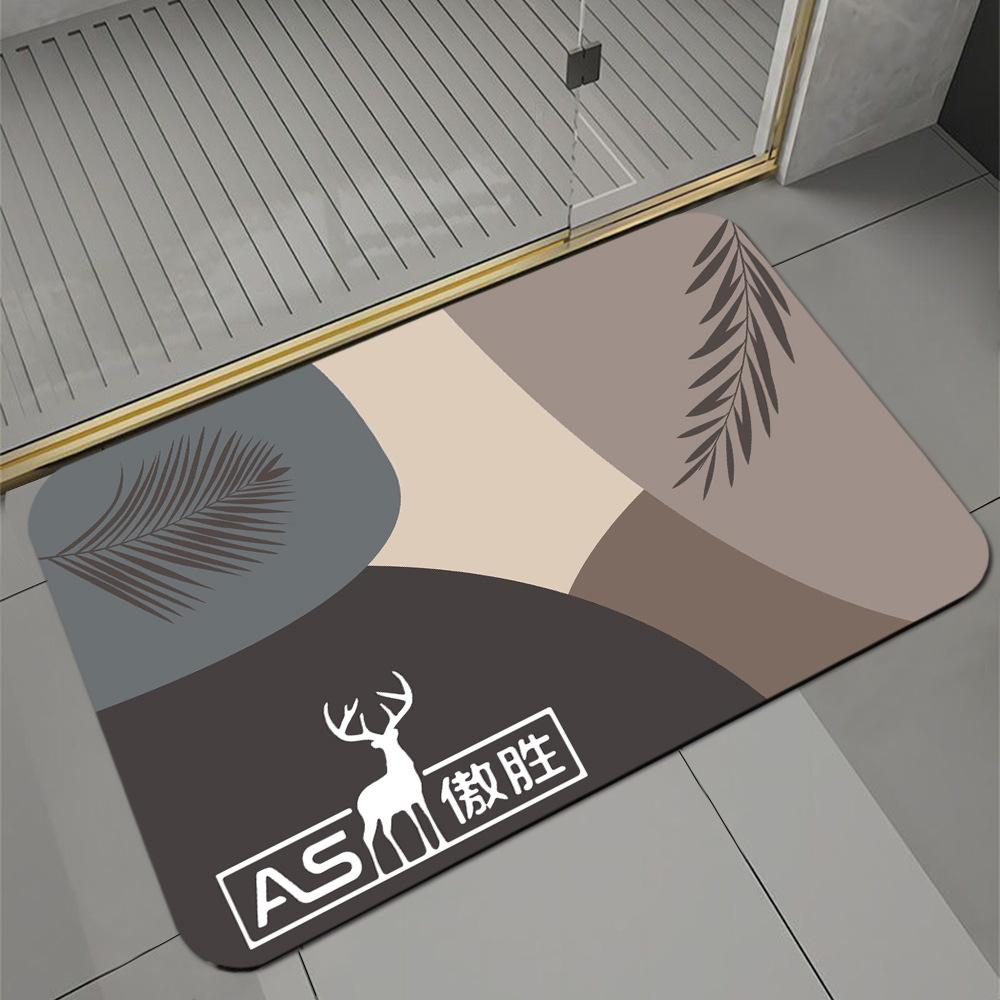 Ceramic Bathroom Gift Floor Mat Doormat Bathroom Absorbent Non-Slip Mat Logo Toilet Carpet Order System