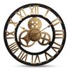 Home Decorative Large 3D European Retro Wooden Wall Clock Steampunk Industrial Decor - 40cm