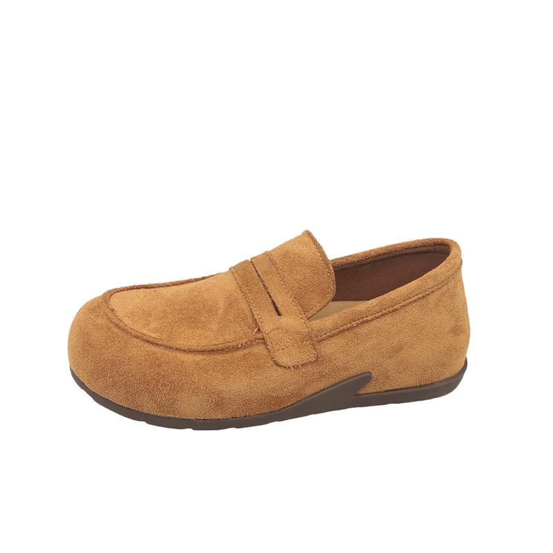 Lazy one-pedal flat-soled single shoes women's autumn 2025 texture loafers bag head retro versatile Birkenstocks women