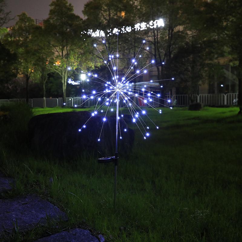 Waterproof Solar Dandelion Firework Garden Lamp - Outdoor Decorative Lawn and Courtyard Light