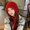 New Hat for Women's Solid Color Versatile Knitted Wool Hat for Winter Warm Ear Protection and Face Protecting Small Bag Head Hat