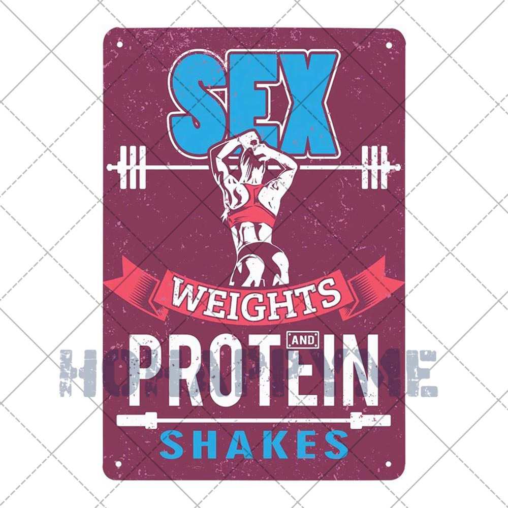 GYM Signs Tin Painting Metal Vintage Plaque Decoration Metal Wall Art Sportsman Retro Poster Iron Plate Home Decor 20x30cm