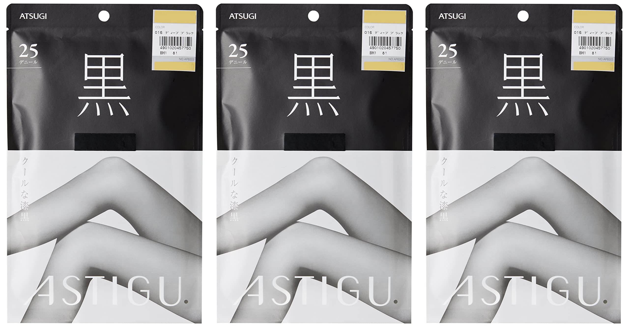 

ASTIGU Чулки Крутые черные чулки AP6003 Глубокий черный [Atsugi] [Черный] набор из 3 пар Женские M-L