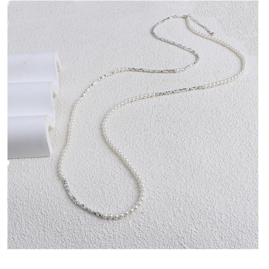 Shredded Metal Pearl Necklace, Niche Personality, Simple and Versatile Temperament, Neck Chain, Collarbone Chain
