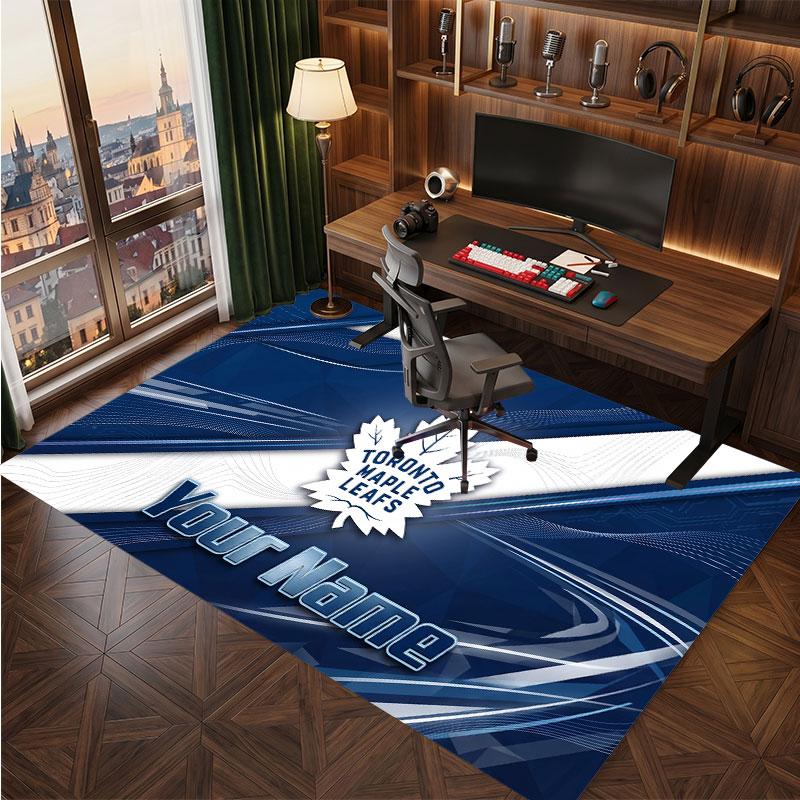 Tappeto in Cristallo Vellutato Personalizzato Toronto Maple Leafs, Tappeto Morbido Antiscivolo con Testo Nome Personalizzato per Soggiorno Camera da Letto
