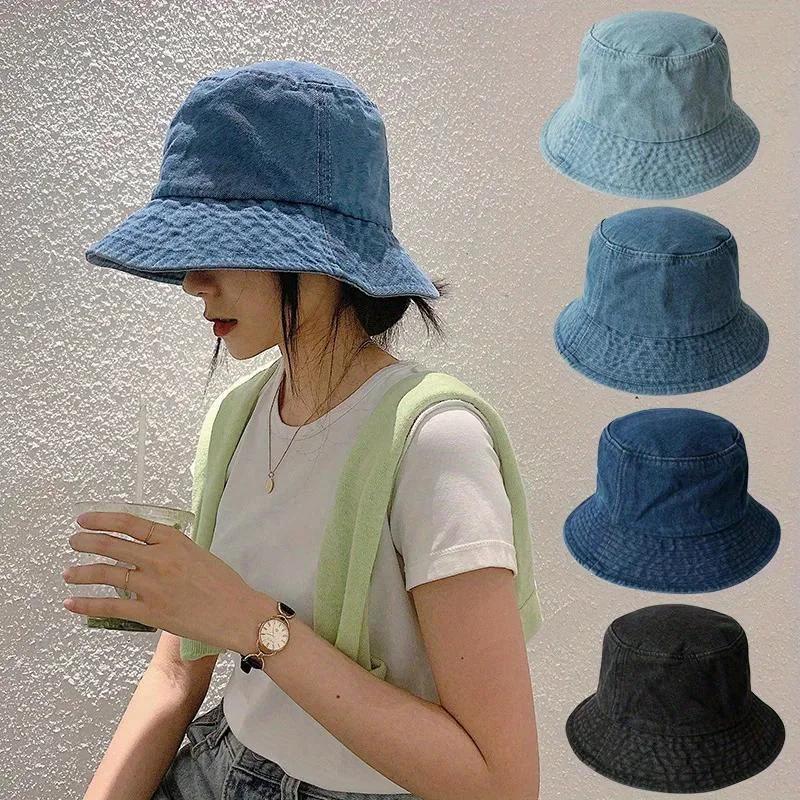 New Denim Fisherman Hat, Thin and Fashionable Multifunctional Hat, Sun Protection Basin Hat, Suitable for Both Men and Women