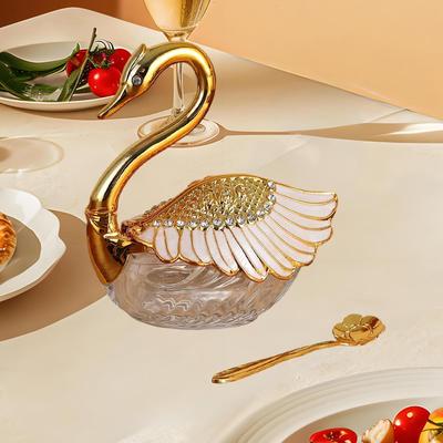 Sugar Bowl, Swan-shaped Spice Container, Storage Jar, Cellar, Pot, Glass with Spoon, Creative