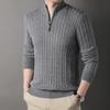 Men's Thick Knit Half-Collar Cardigan Sweater - 2023 Autumn/Winter