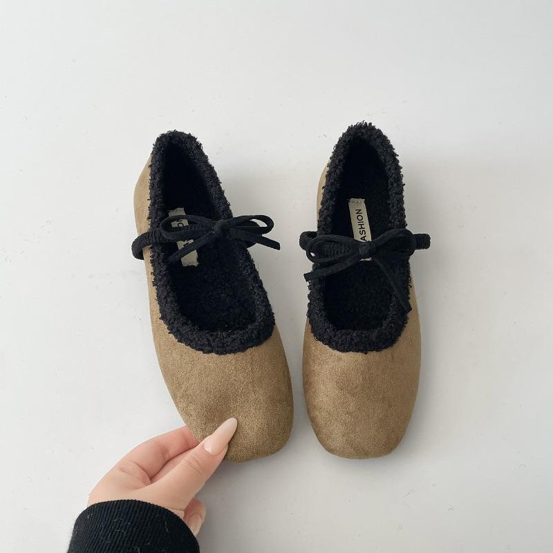 

Designer Luxury Women Fleece-lined Flats Shoes Concise Butterfly-knot Party Dress Shoes Comfortable Female Mary Jane Shoes 35 хакі