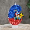 1-9  Themed Number Candles, Ling Glitter Birthday Cake Decorations For Kids Fans