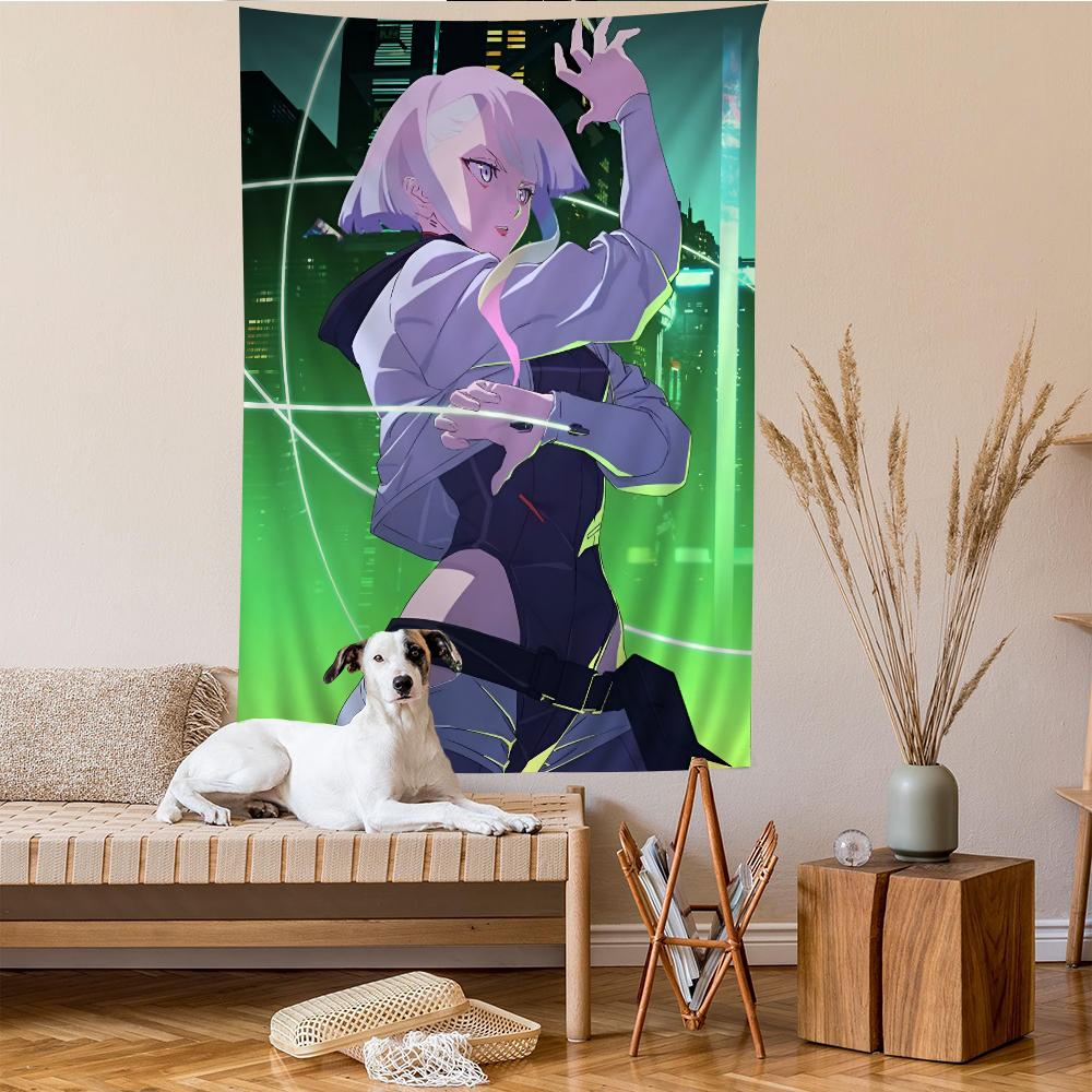 Anime CCyberpunk EEdgerunners Colorful Tapestry Wall Hanging Bohemian Wall Tapestries Mandala Wall Art Decor