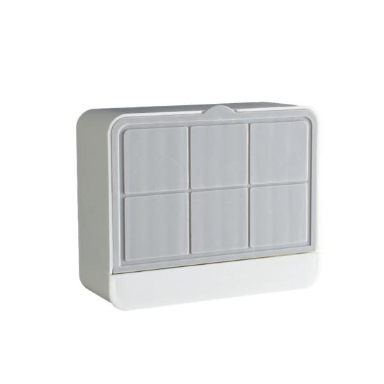 

Настенная мыльница со скрытым крючком, откидной крышкой и сливными отверстиями, пылезащитный пластиковый держатель для мыла без проколов, аксессуары для ванной комнаты A серый