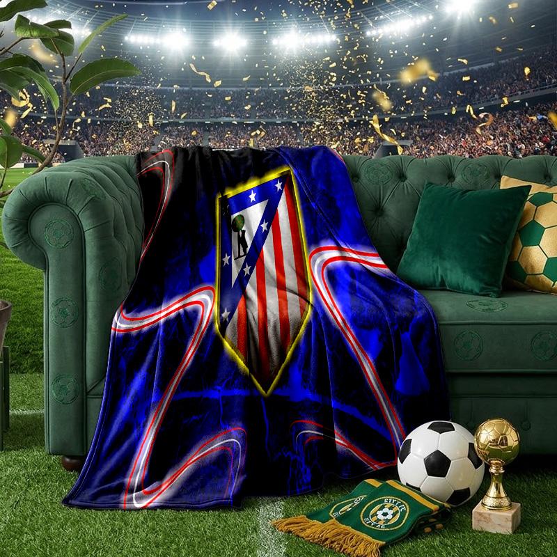 Coperta Atletico Madrid Stemma Coperte in Flanella Peluche per Divano Letto Regali per Uomini Donne Coperta da Viaggio Picnic Regali di Natale per Fan