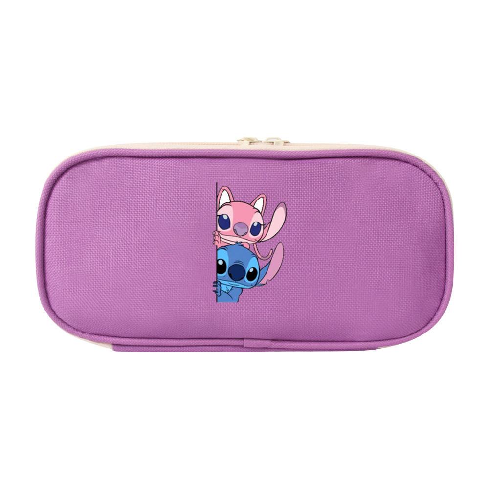 Stitch Colorful Pencil Case Canvas Storage Bag For Elementary School Students