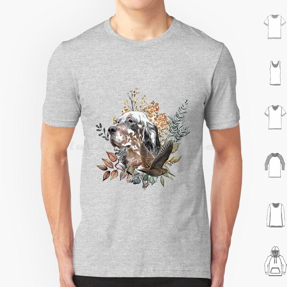 English Setter Woodcock Hunting Art T Shirt 6xl Cotton Cool Tee English Setter Woodcock Hunting Hunting Hunting Art Bird