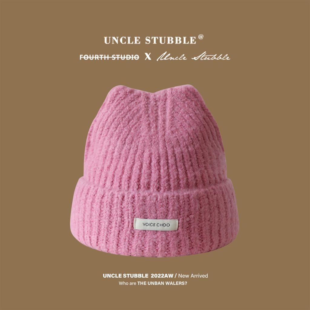 Women Woolen Knitted Beanie Cat Ear Solid Color Cold Protect Winter Fashion